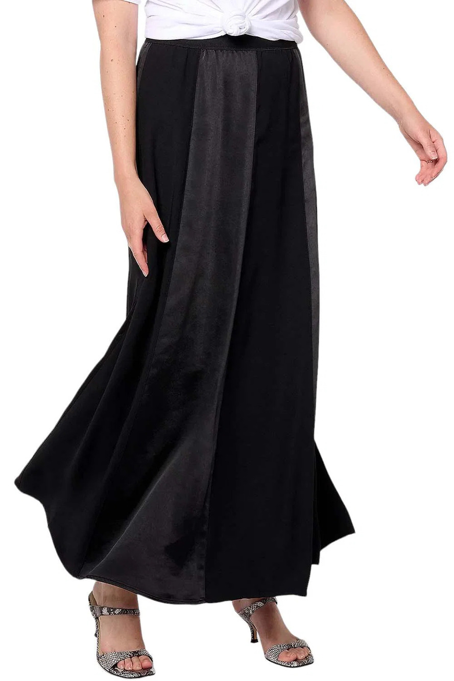 Peace Love World Black Label Petite Satin Skirt Black - Regular